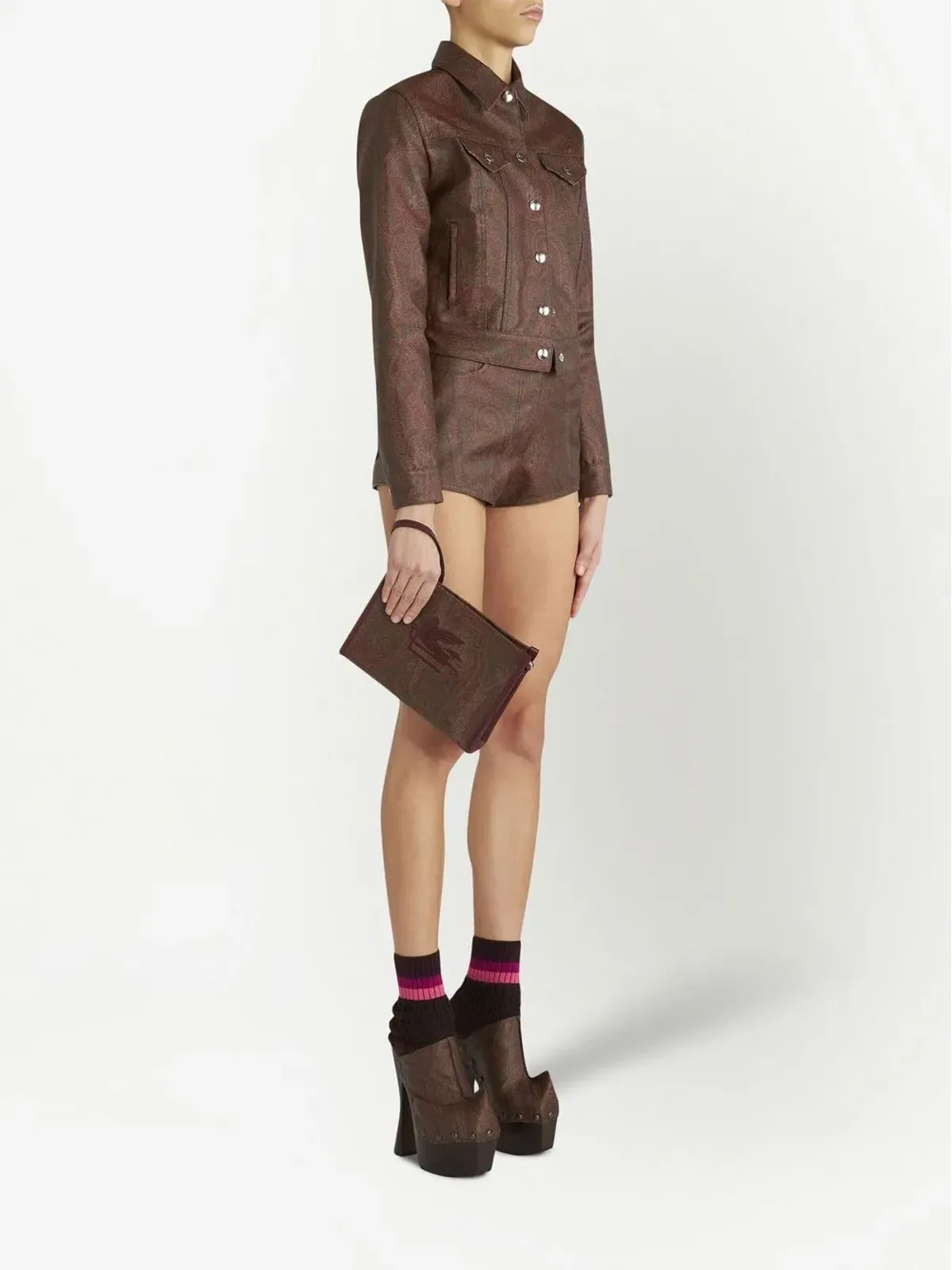 ETRO ペイズリープリント ロゴ ウォレット - Red - 画像2