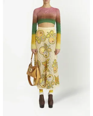 ETRO グラデーション ケーブルニット クロップドジャンパー - サムネイル2
