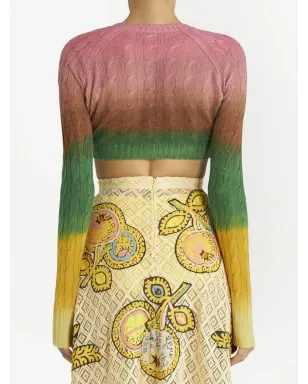ETRO グラデーション ケーブルニット クロップドジャンパー - サムネイル4