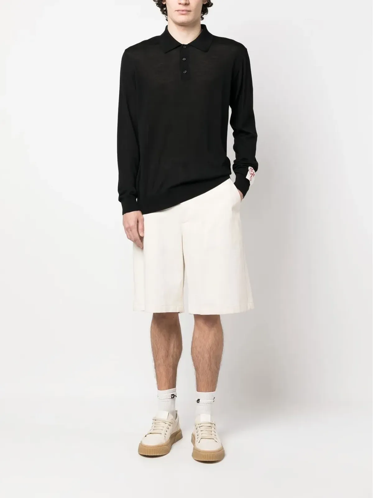Golden Goose ロングスリーブニットポロシャツ - 画像2