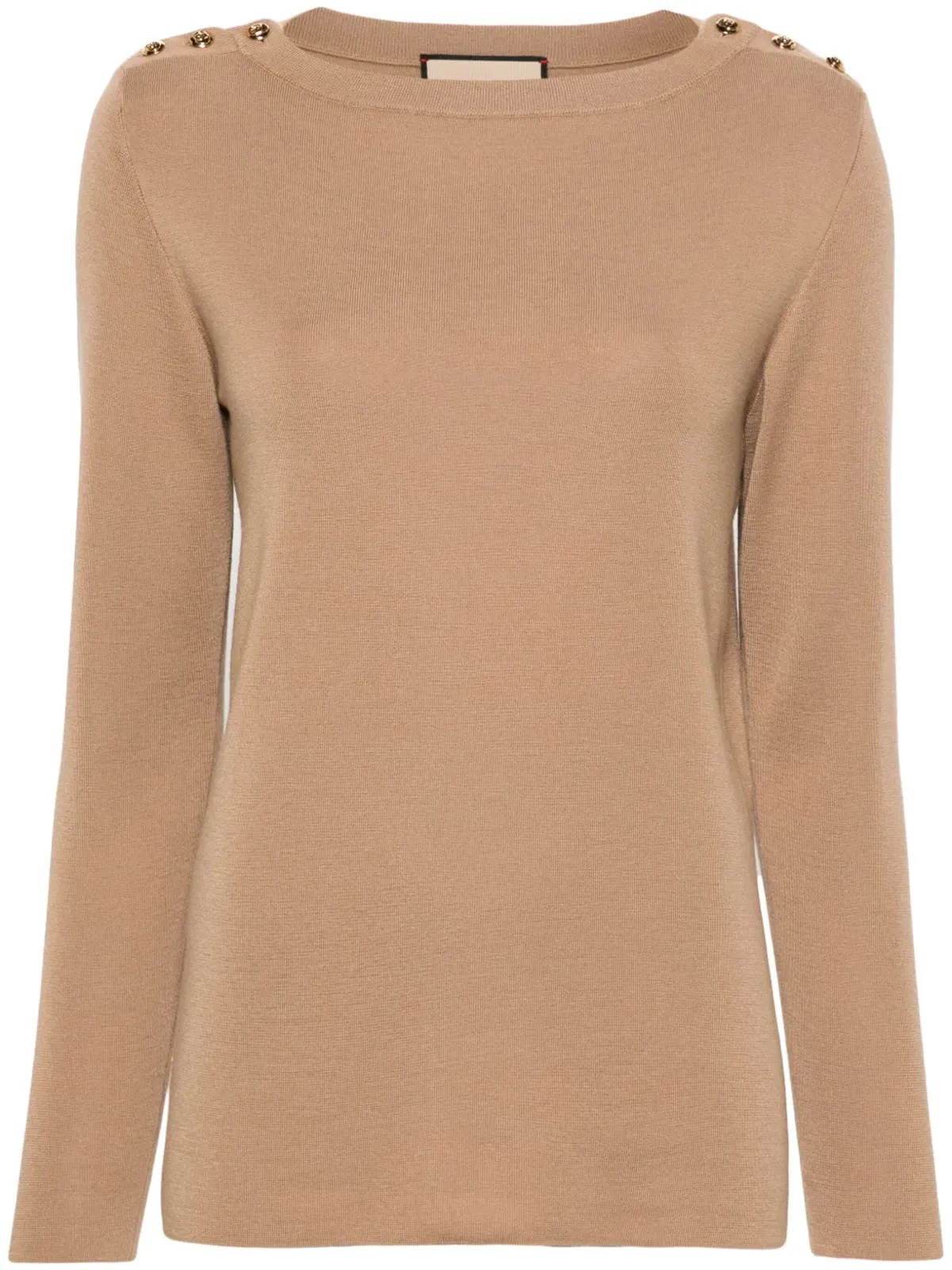 Gucci shoulder-button cashmere jumper - Neutrals - 画像1