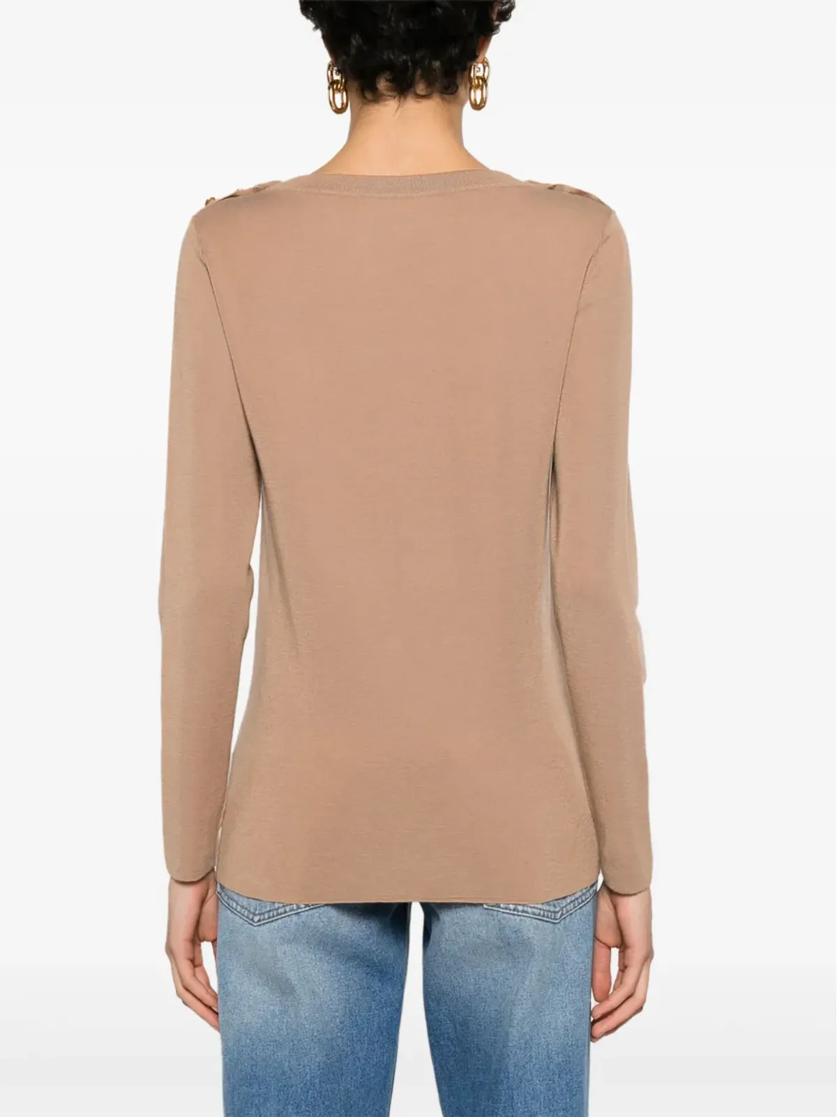 Gucci shoulder-button cashmere jumper - Neutrals - 画像4