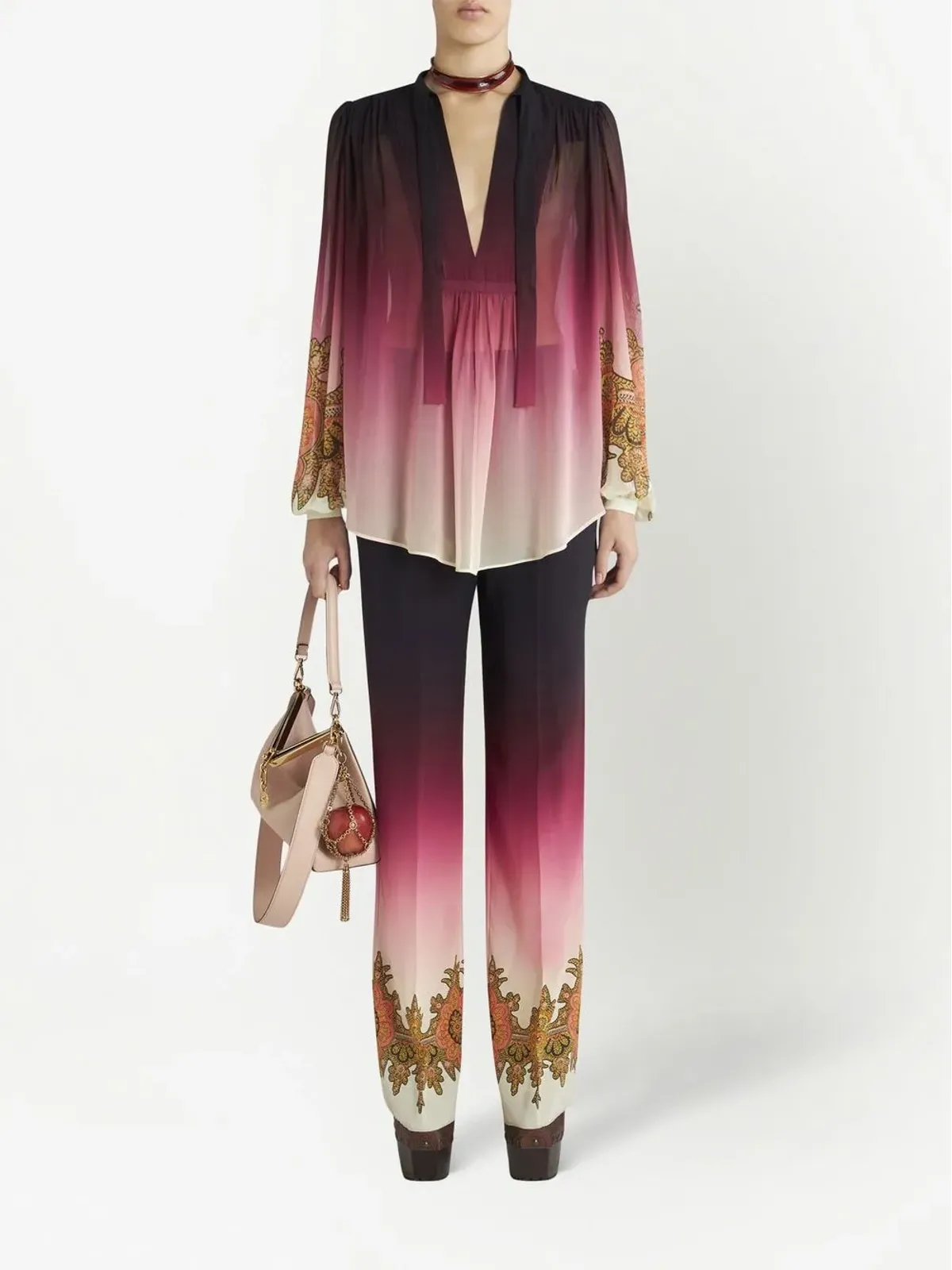ETRO グラデーション効果のシルクパンツ - 画像2