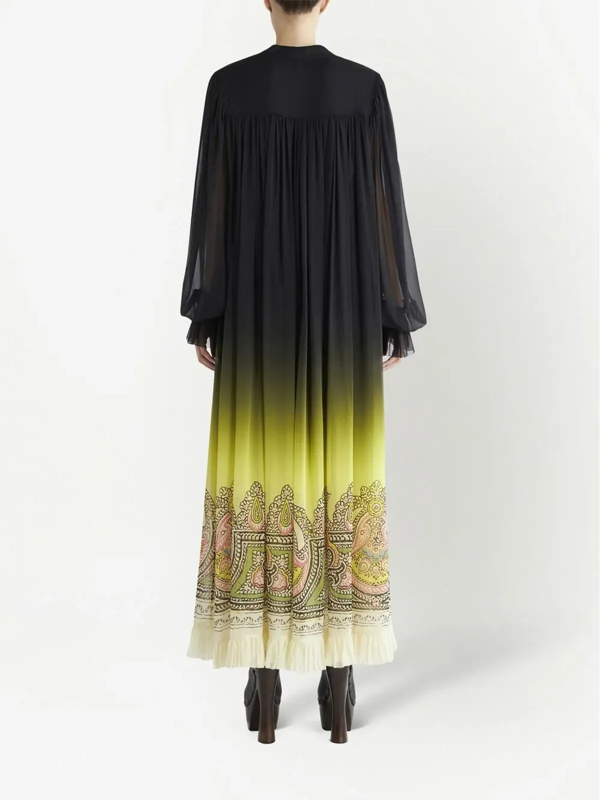 ETRO グラデーション効果 ペイズリープリント シルクドレス - 画像3