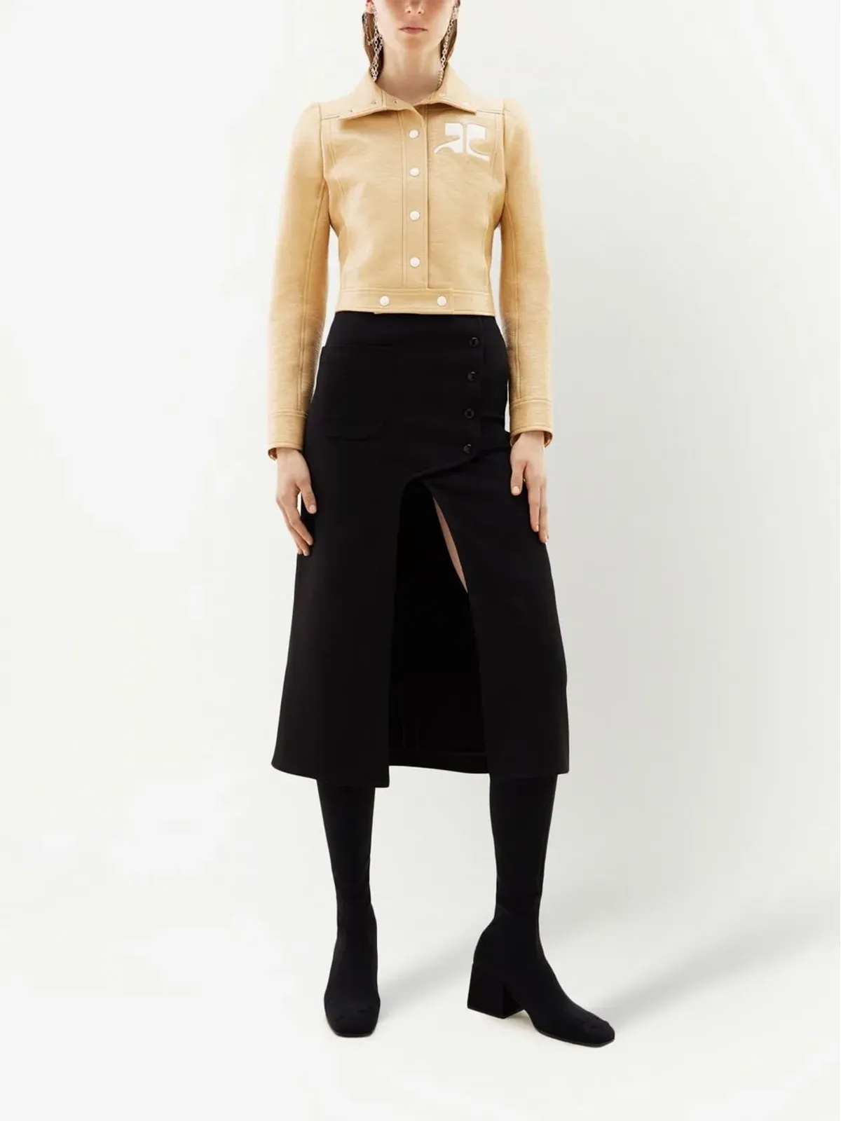 Courrèges アイコニック ロゴパッチ ボンバー ジャケット - 画像2
