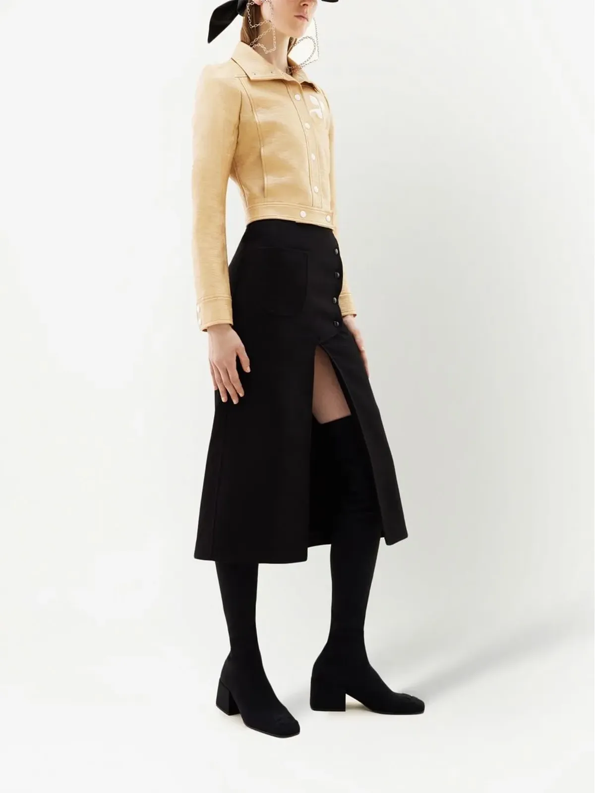 Courrèges アイコニック ロゴパッチ ボンバー ジャケット - 画像3