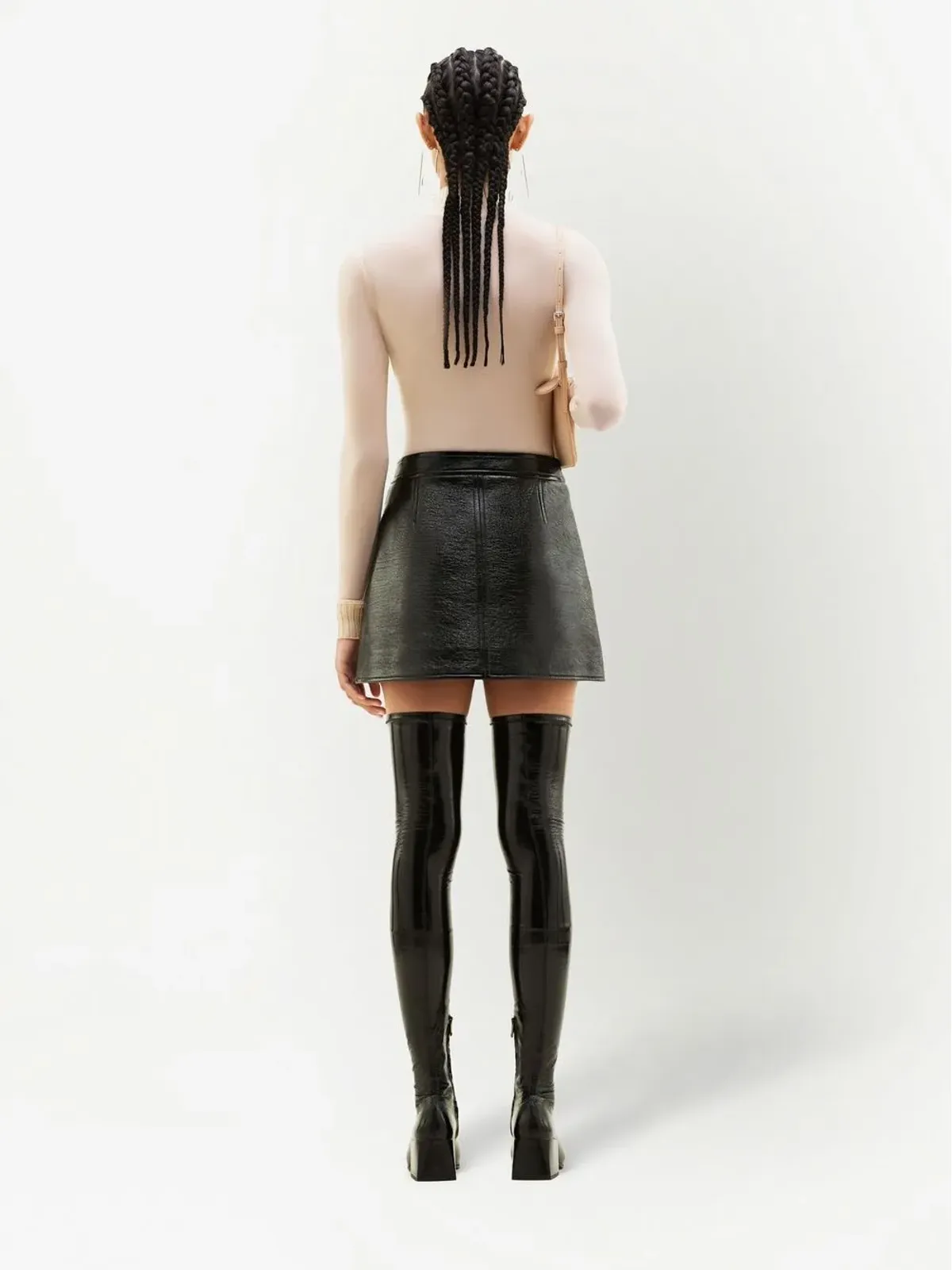 Courrèges Re-edition ロゴパッチ付きミニスカート - 画像4
