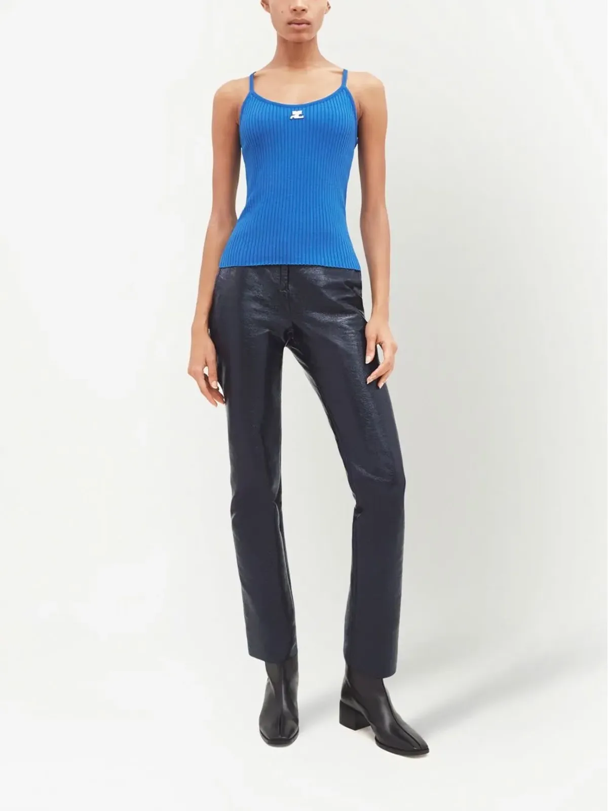Courrèges リブニット ロゴ タンクトップ - 画像2