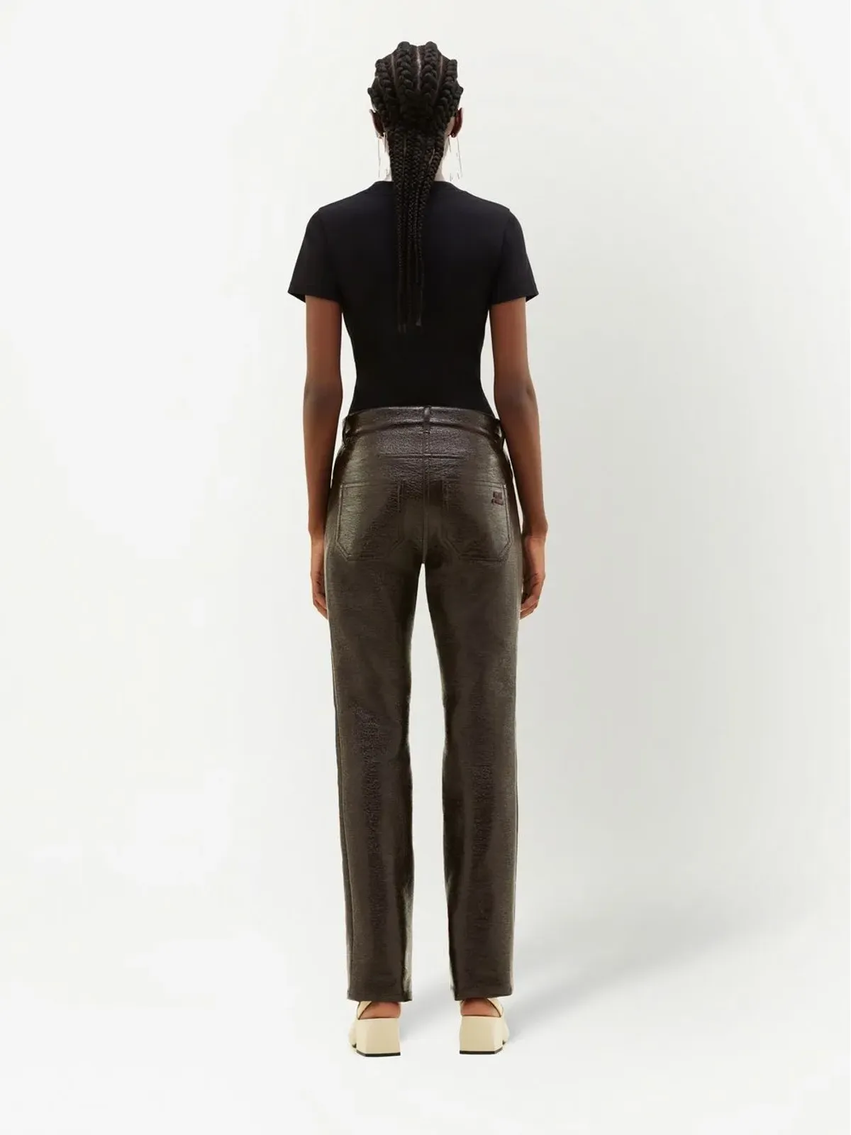 Courrèges 5ポケット ヴァイナル ストレートパンツ - 画像4