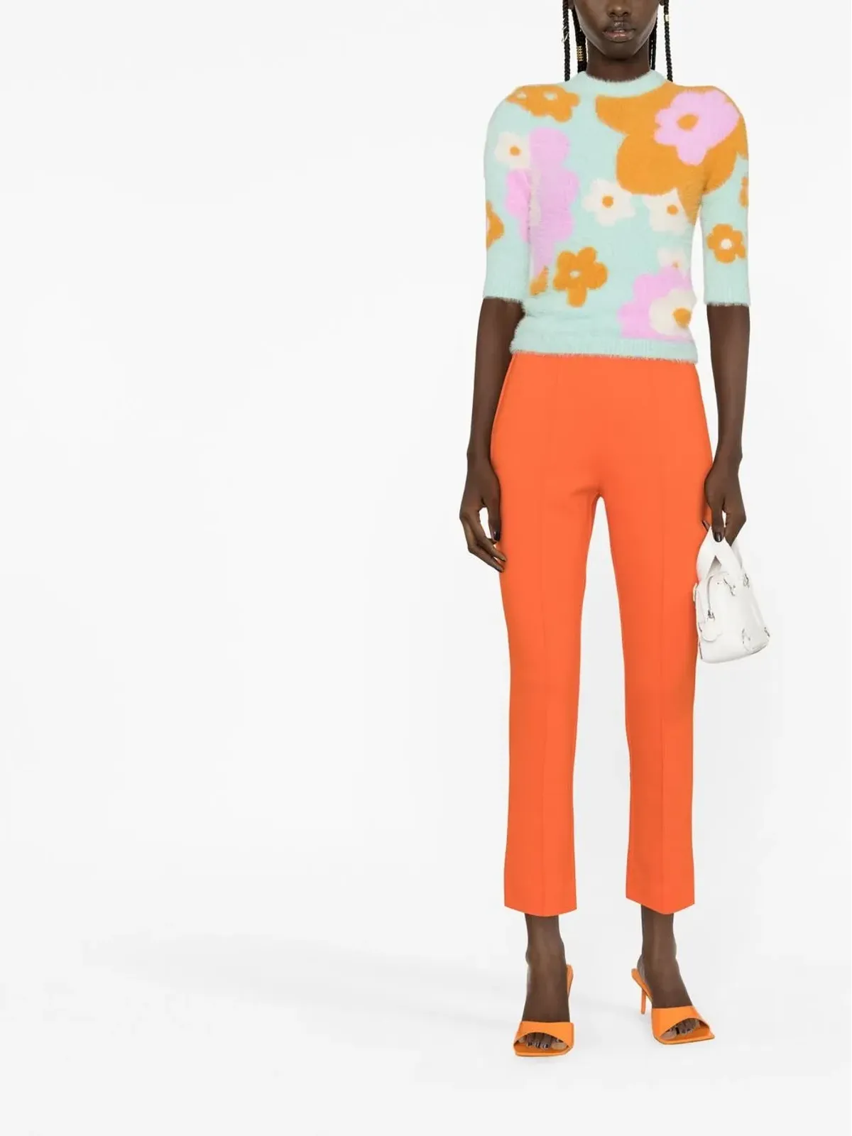 Sportmax ミッドライズ クロップドパンツ オレンジ - 画像2