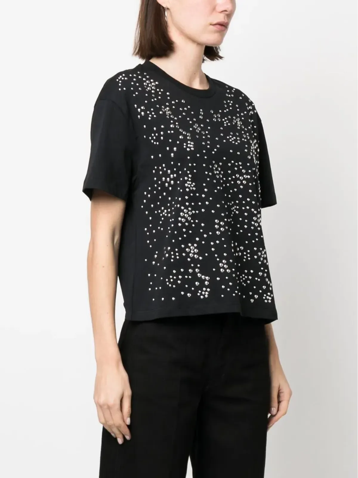 Rabanne スタッズ付き半袖Tシャツ - ブラック - 画像3