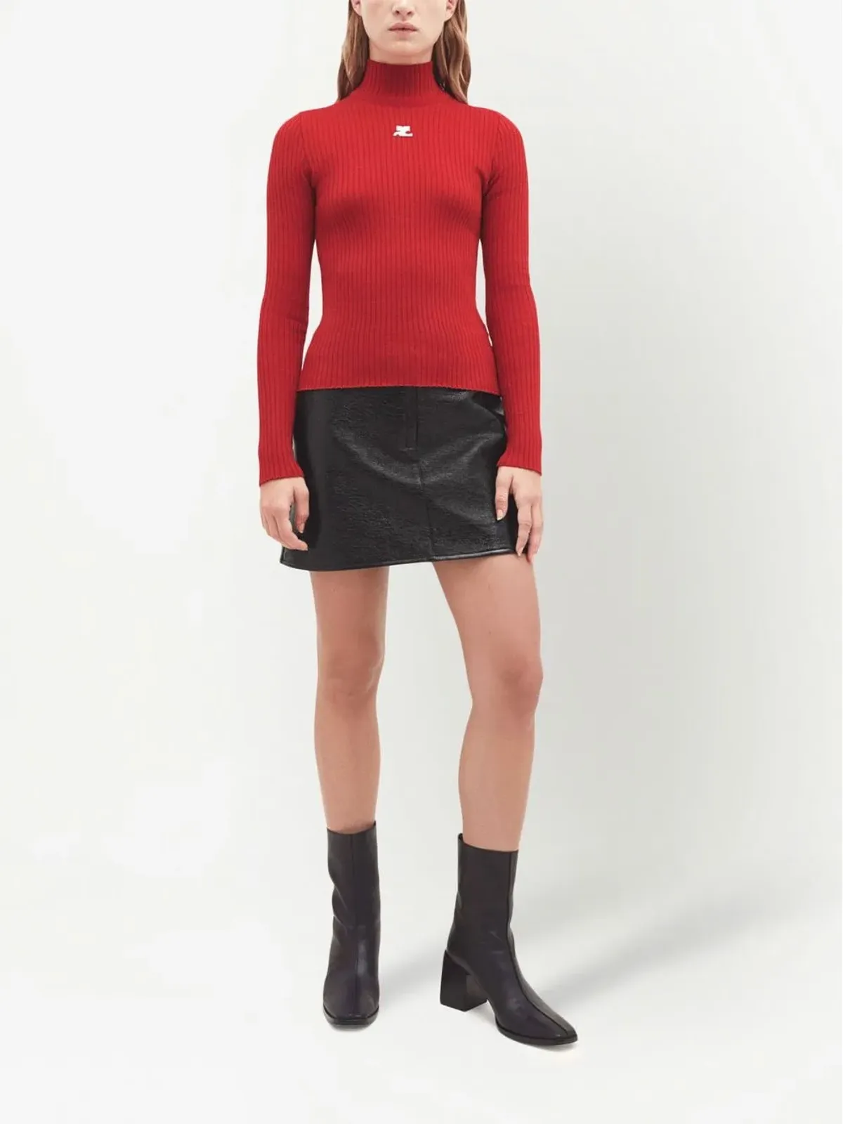 Courrèges ロゴパッチ付きモックネックセーター - 画像2