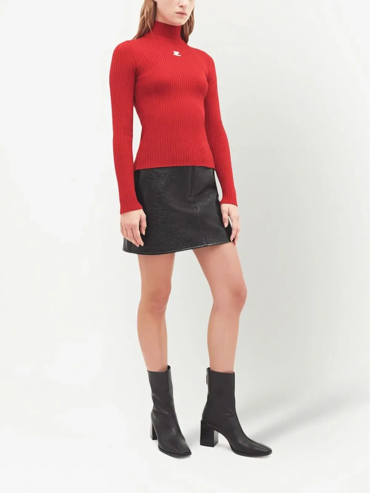 Courrèges ロゴパッチ付きモックネックセーター - 画像3