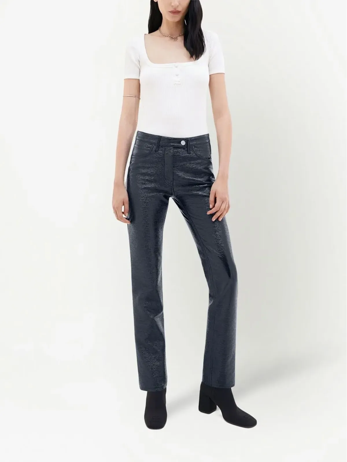 Courrèges スリムフィット ヴィニルパンツ - 画像2