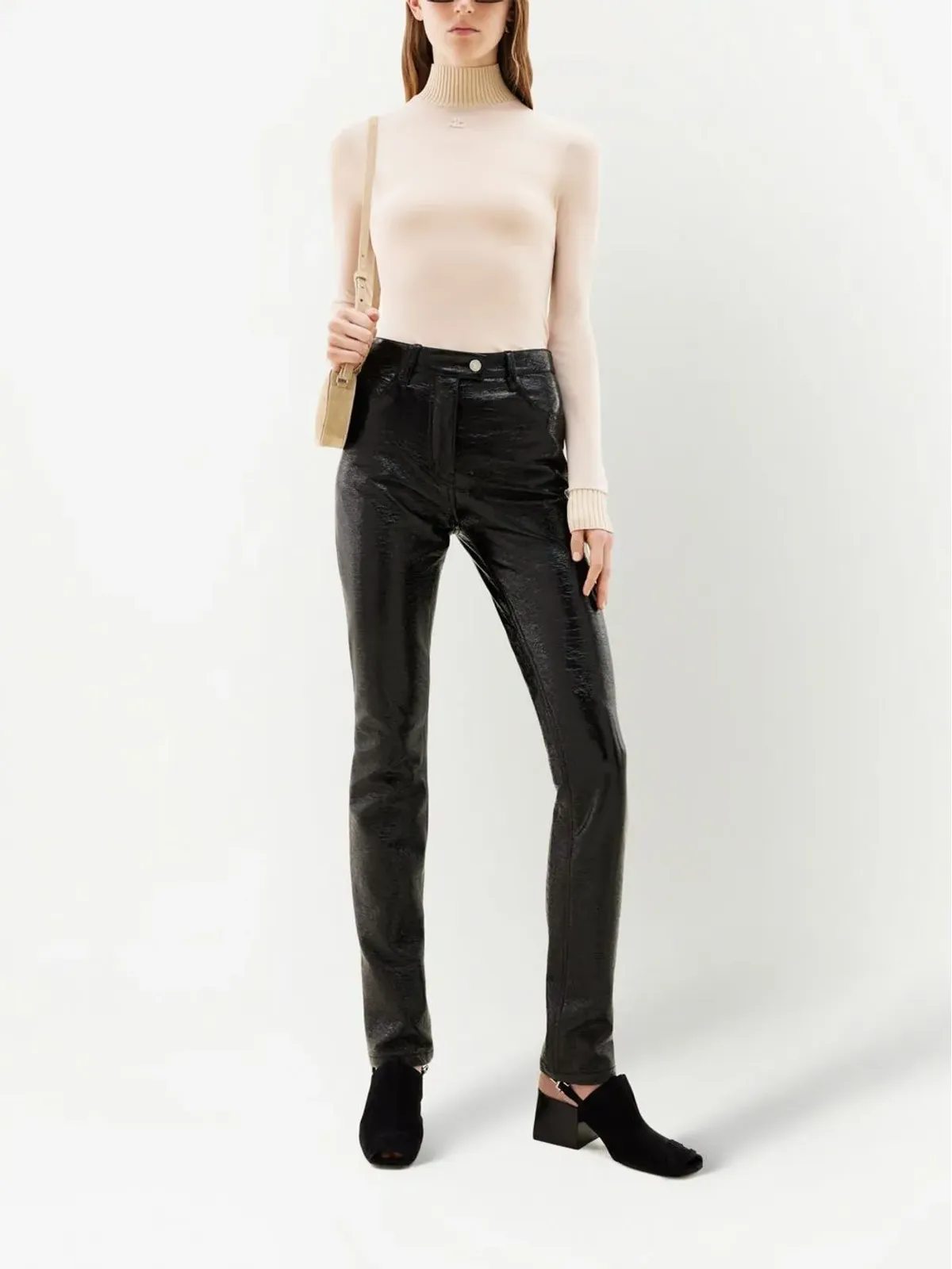 Courrèges ロゴ入りハイネックニットトップ - 画像2