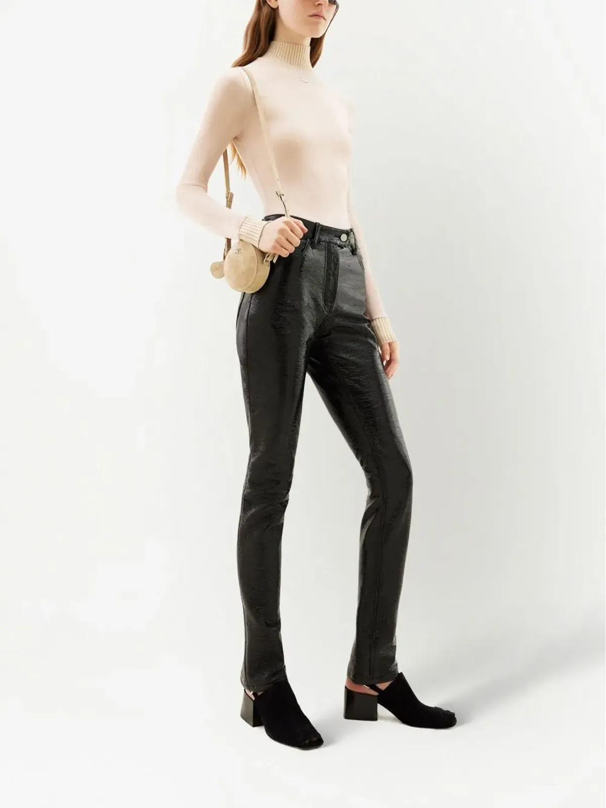 Courrèges ロゴ入りハイネックニットトップ - 画像3