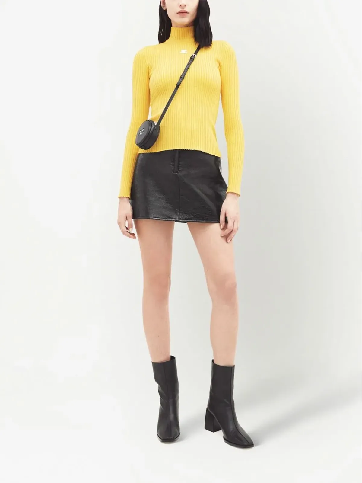 Courrèges リブ編みロゴトップ - 画像2