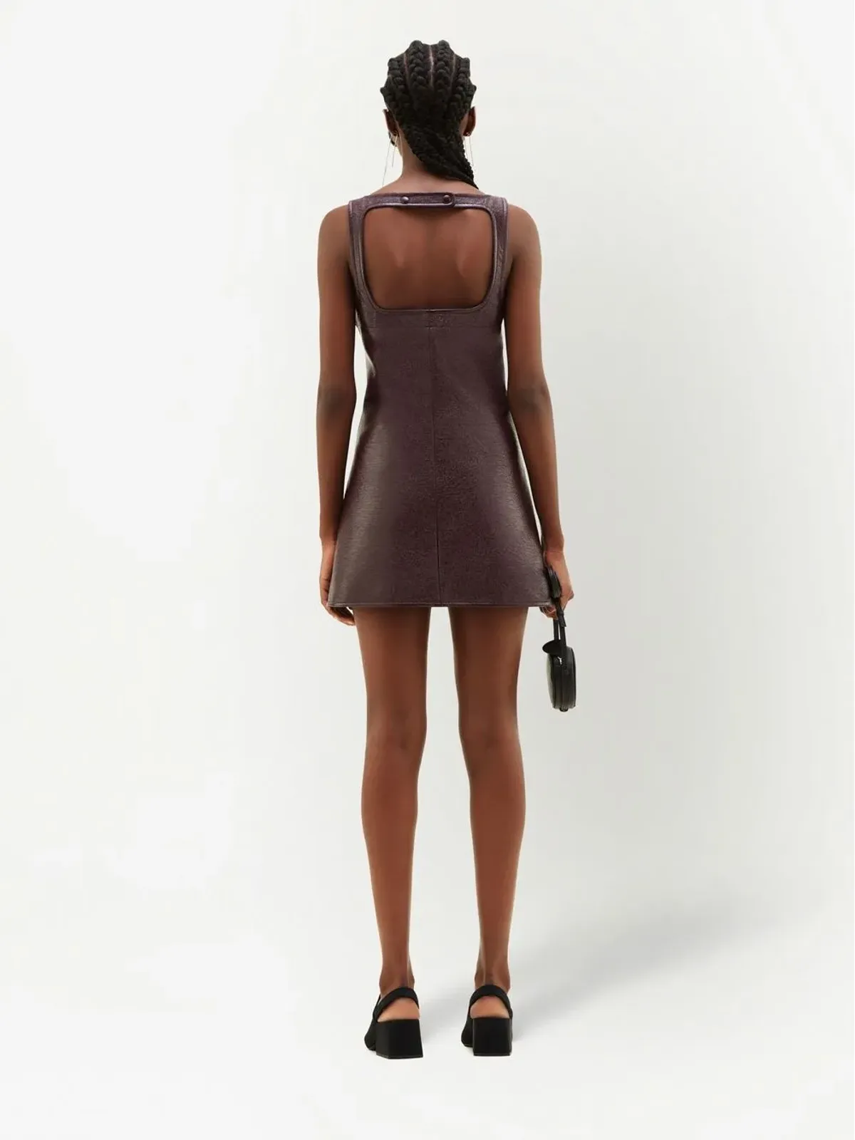 Courrèges リエディション ヴィニール ミニドレス ブラウン - 画像4