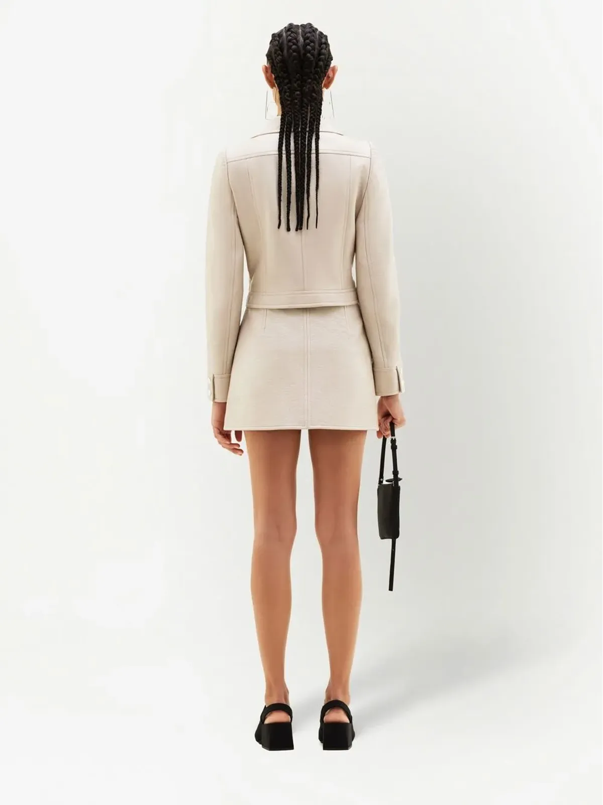 Courrèges ロゴパッチ Aラインミニスカート - 画像4