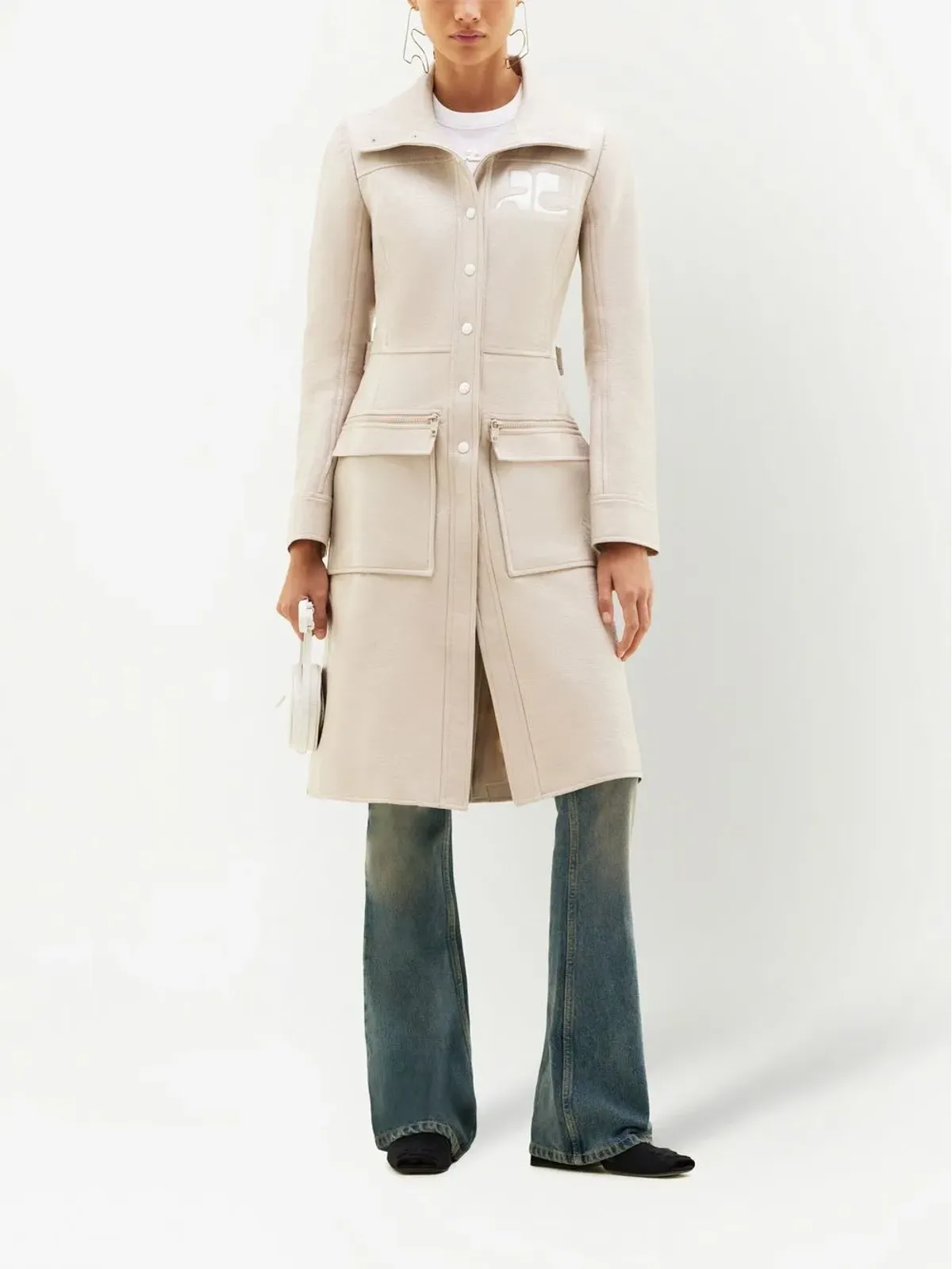 Courrèges ロゴパッチ トレンチコート - 画像2