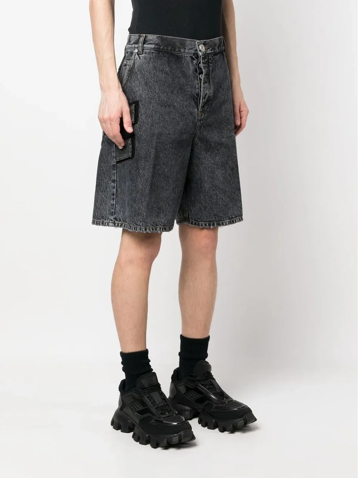 Balmain アシッドウォッシュデニムショーツ - 画像3