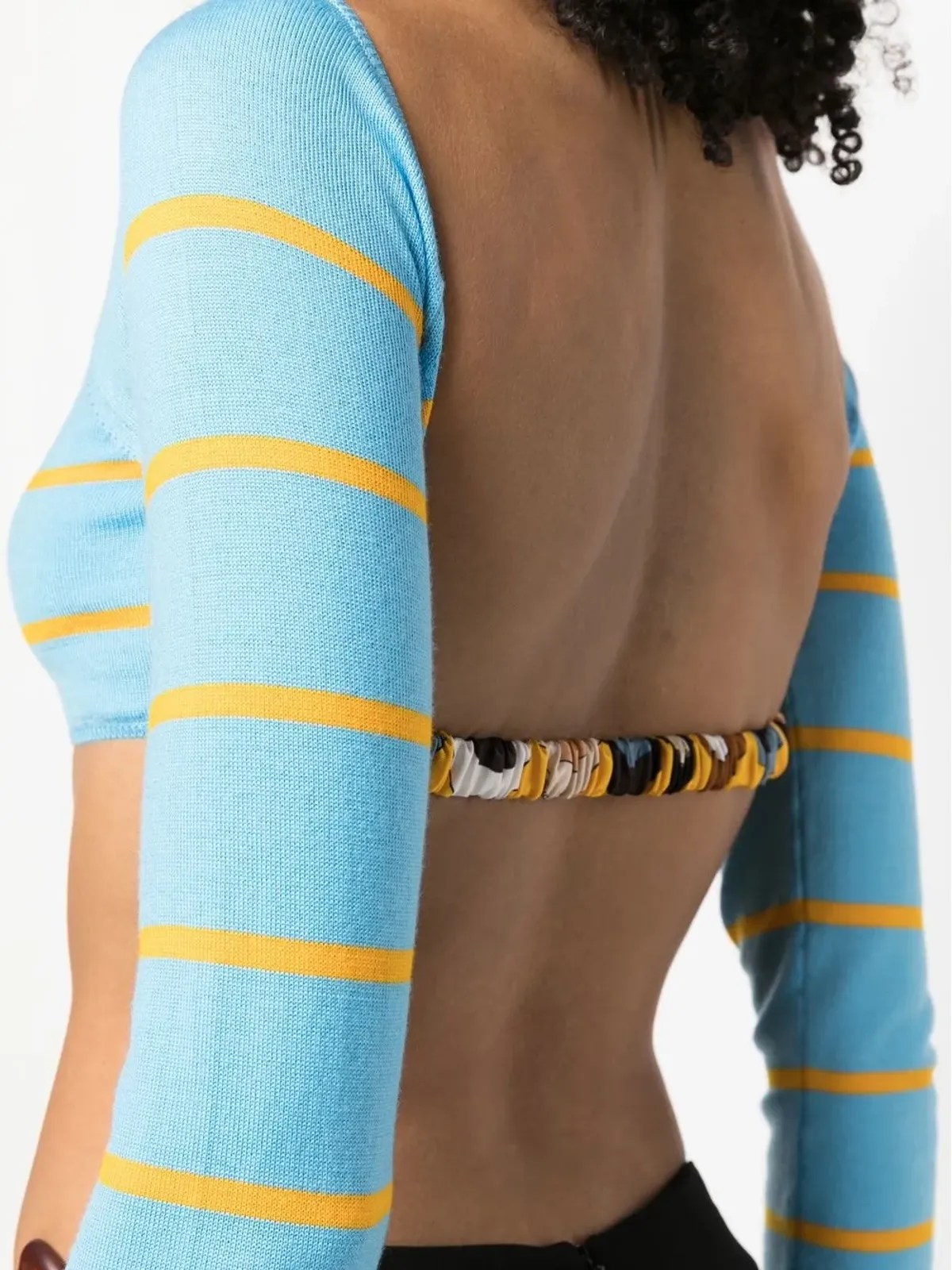 PUCCI ストライプジャカード ウール クロップドトップ - Blue - 画像5