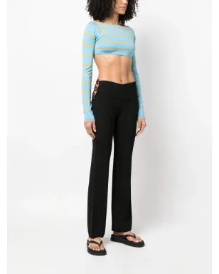 PUCCI ストライプジャカード ウール クロップドトップ - Blue - サムネイル3