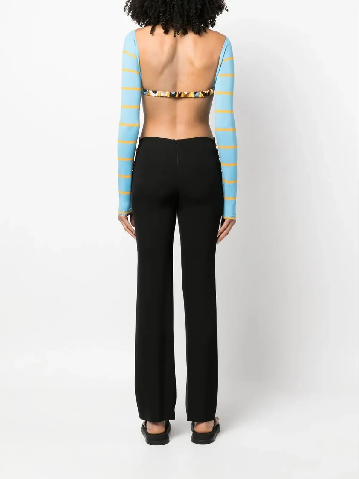 PUCCI ストライプジャカード ウール クロップドトップ - Blue - 画像4