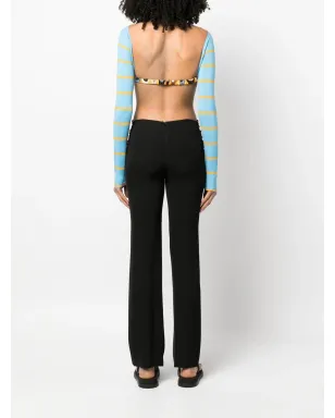 PUCCI ストライプジャカード ウール クロップドトップ - Blue - サムネイル4