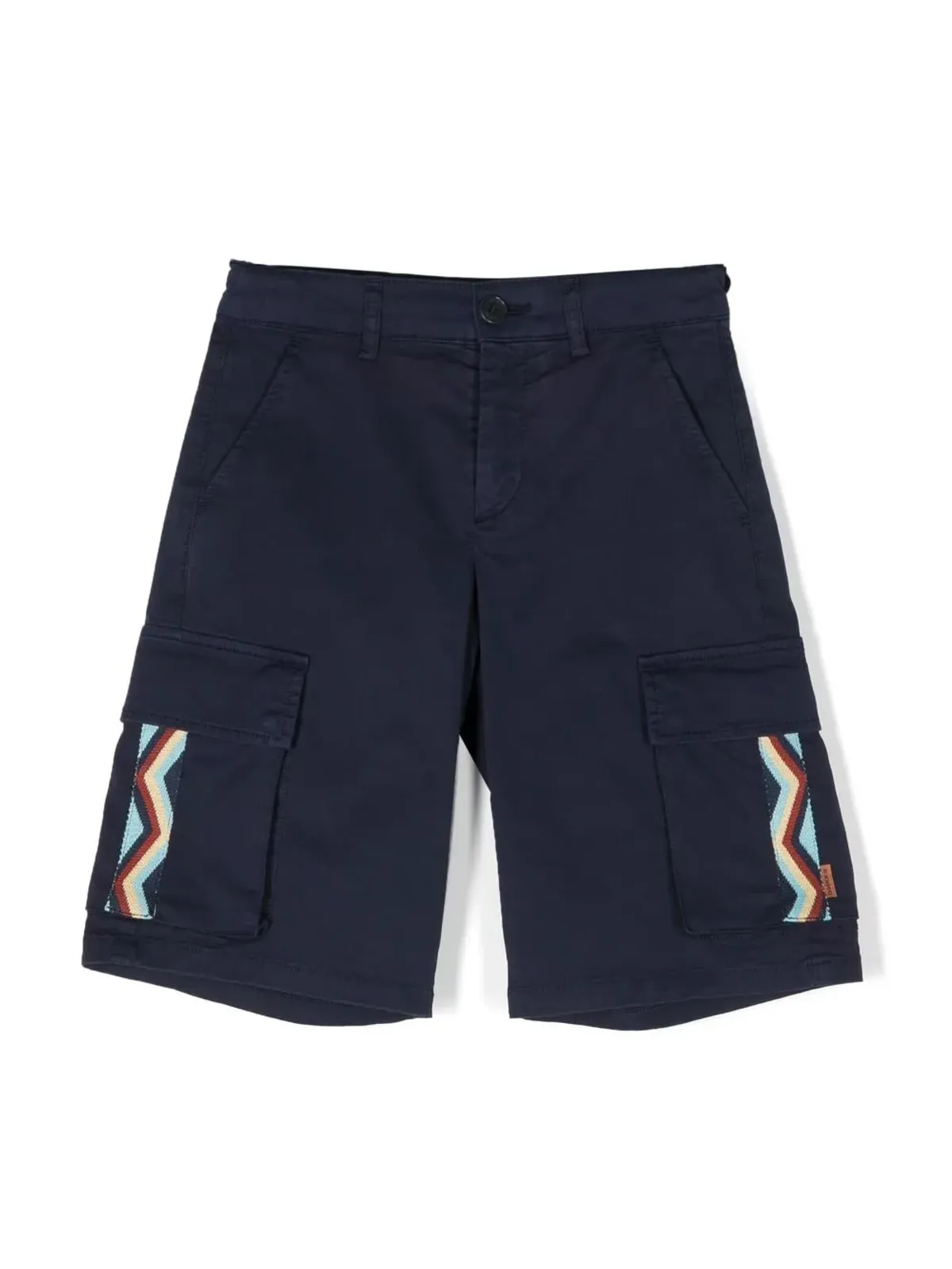 Missoni Kids ジグザグコットンショーツ ブルー - 画像1