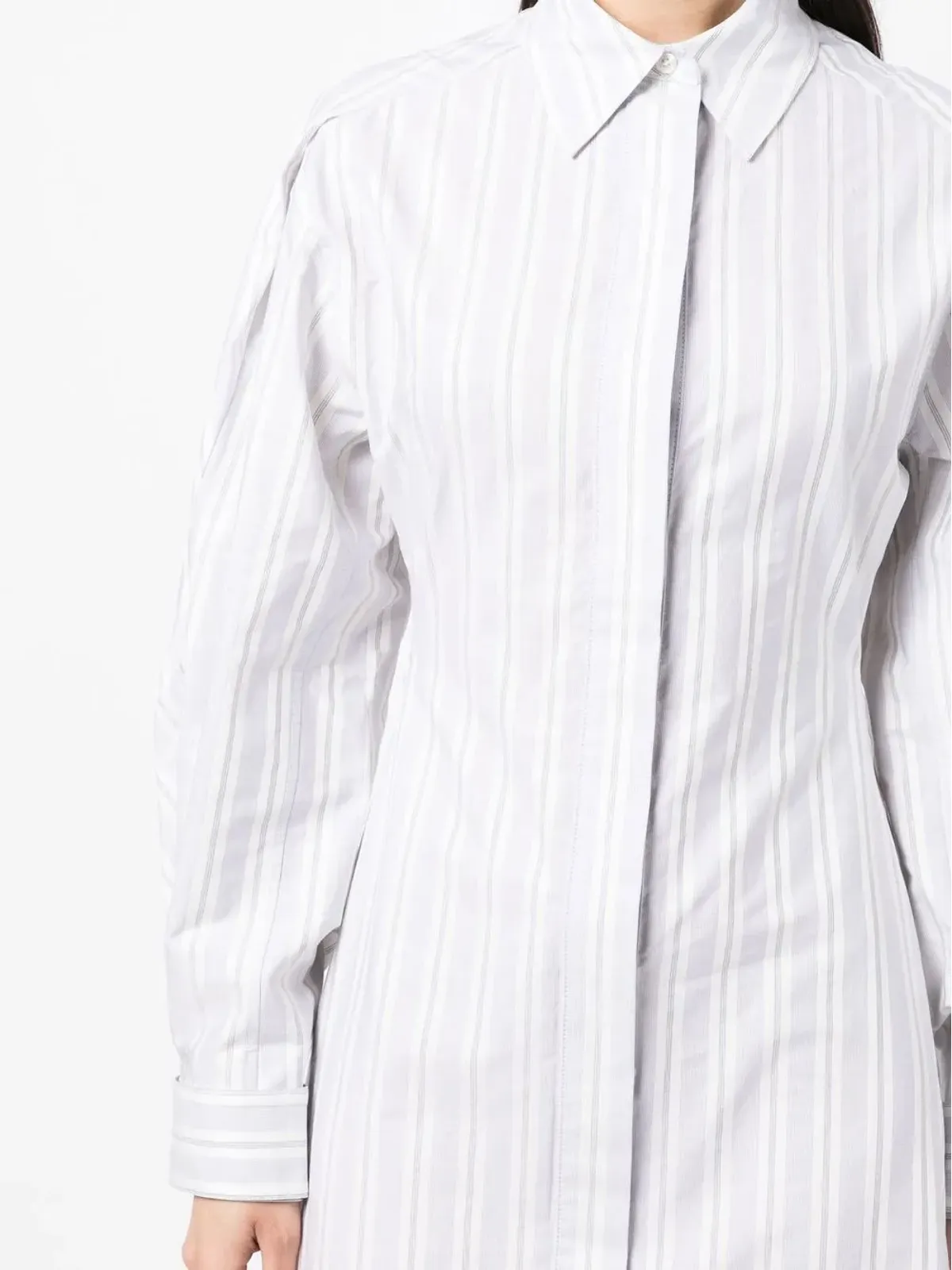 Victoria Beckham 縦ストライプシャツドレス - 画像5
