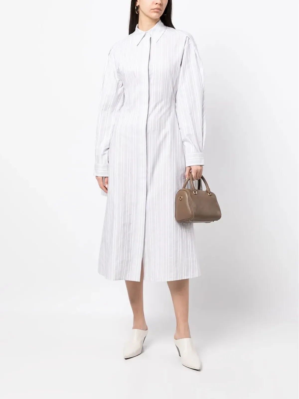 Victoria Beckham 縦ストライプシャツドレス - 画像2