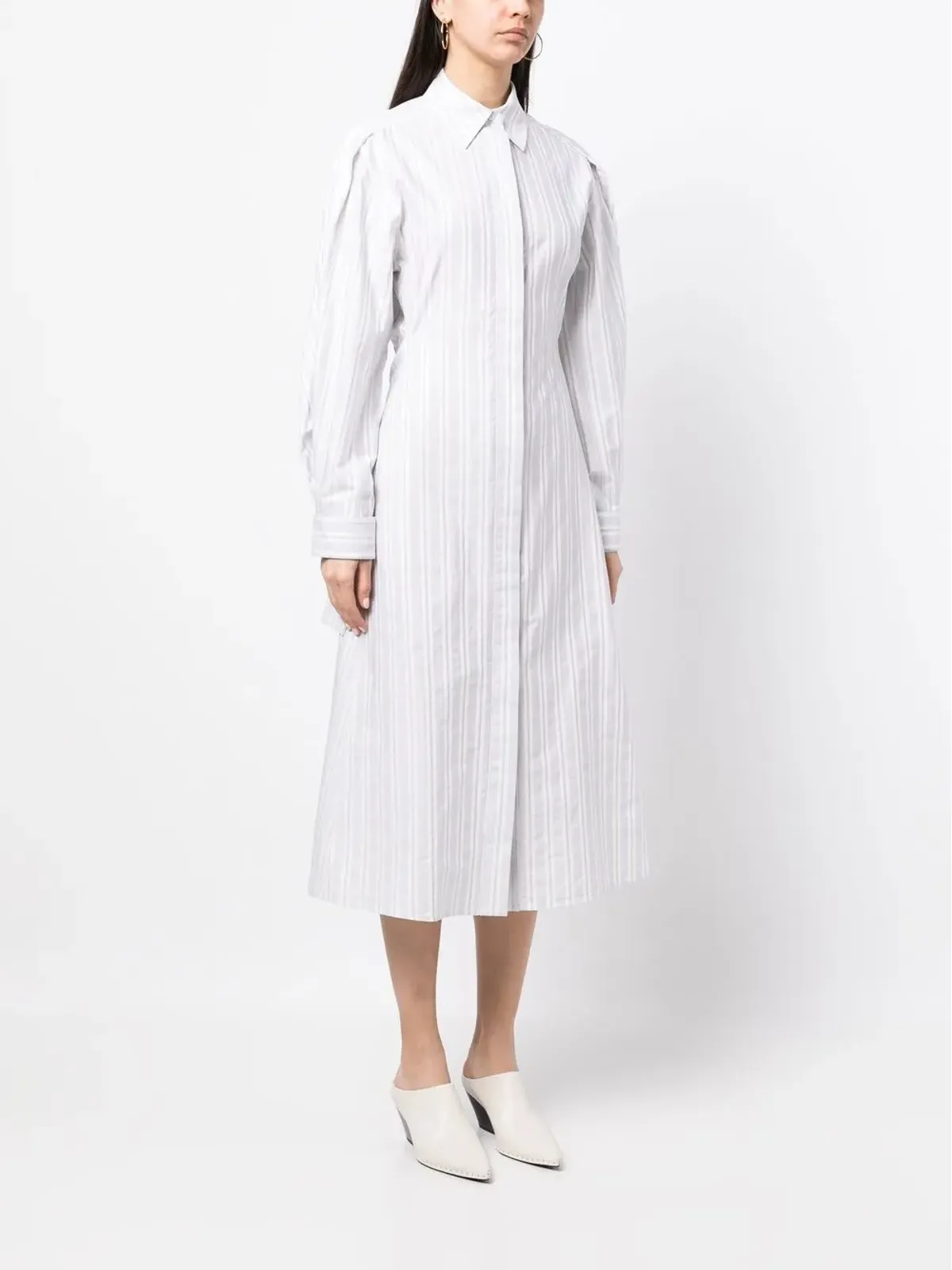 Victoria Beckham 縦ストライプシャツドレス - 画像3