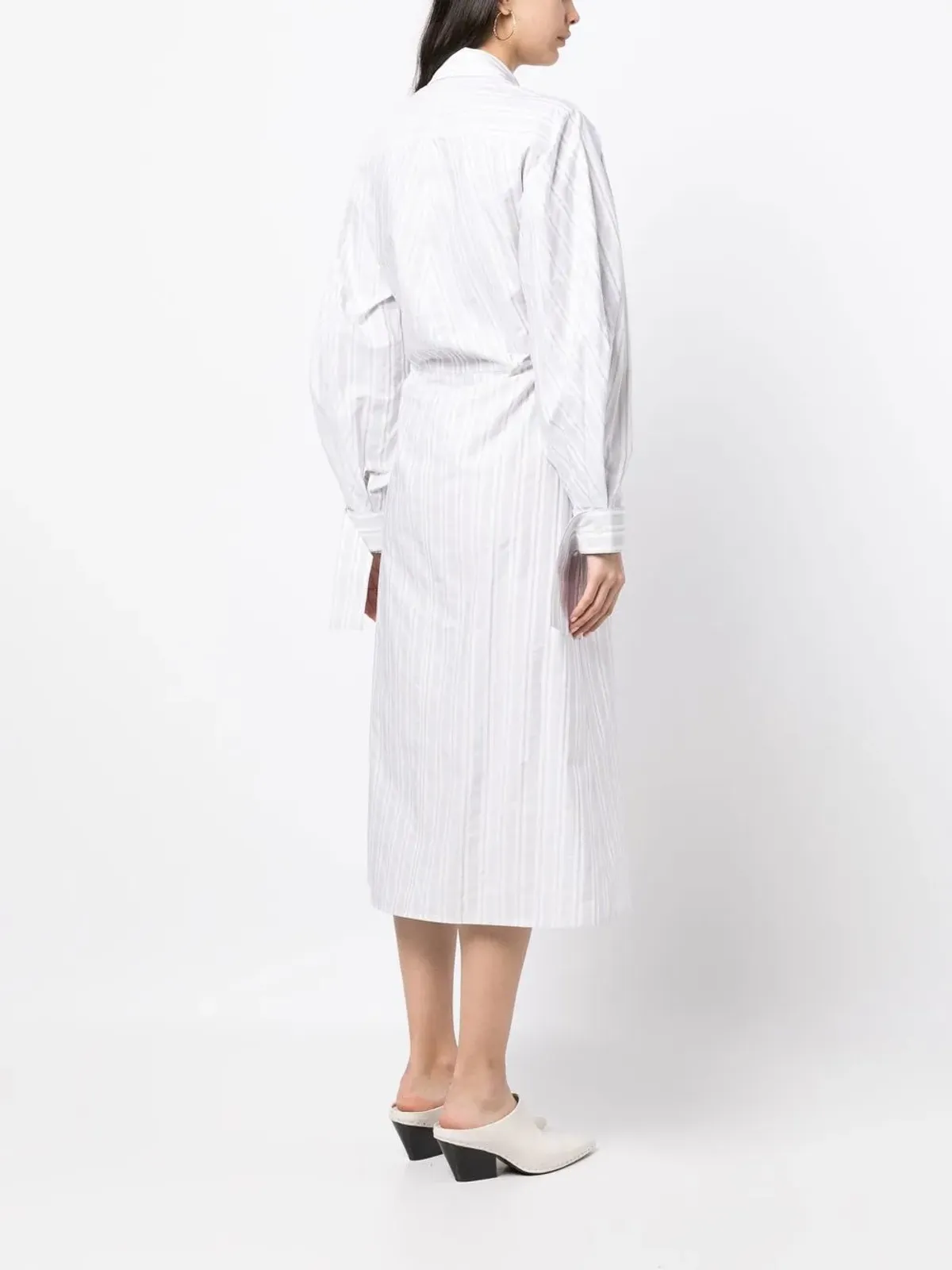 Victoria Beckham 縦ストライプシャツドレス - 画像4