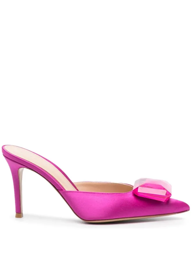 Gianvito Rossi Gianvito Rossi Jaipur satin mules - Pinkの商品画像