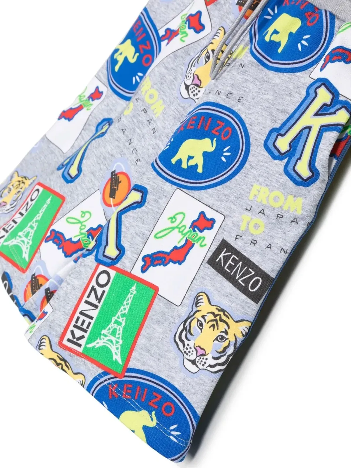 Kenzo Kids ステッカー柄プリント サイドストライプ ショーツ - 画像3