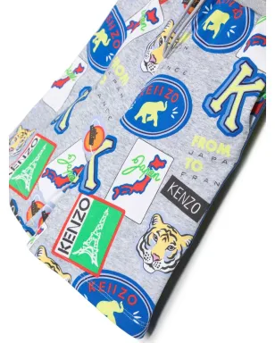 Kenzo Kids ステッカー柄プリント サイドストライプ ショーツ - サムネイル3