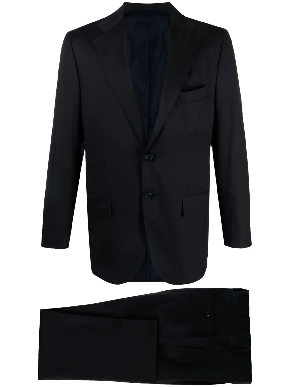 Kiton シングルブレスト・ボタン・ツーピーススーツ - ブルー - 画像1