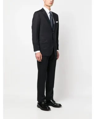 Kiton シングルブレスト・ボタン・ツーピーススーツ - ブルー - サムネイル3