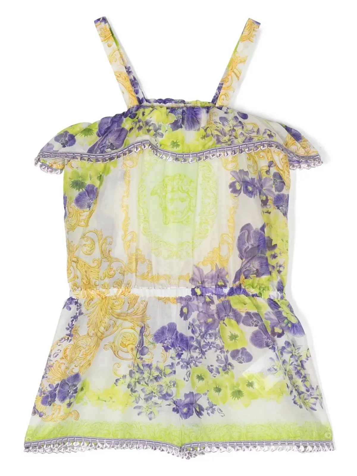 Versace Kids 花柄プリントのプレイスーツ - 画像1