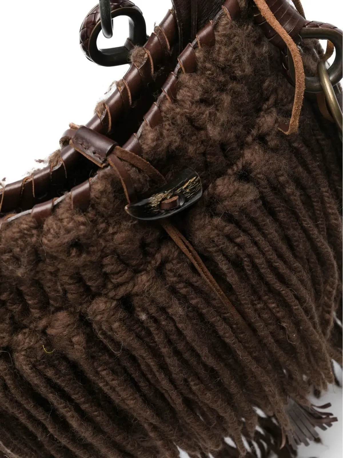 Dolce & Gabbana Pre-Owned 2010s フリンジディテール クロスボディバッグ ブラウン - 画像4