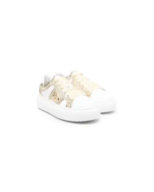 TWINSET Kids ロゴプレート付きレザースニーカー - サムネイル1