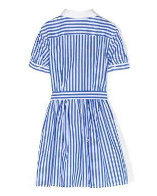 POLO RALPH LAUREN KIDS Magalieストライプシャツドレス ブルー - サムネイル2
