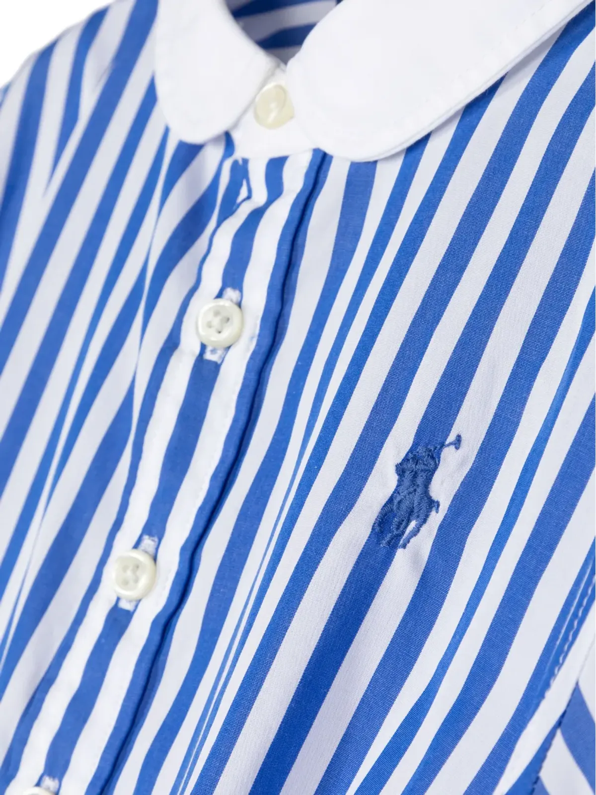 POLO RALPH LAUREN KIDS Magalieストライプシャツドレス ブルー - 画像3