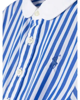 POLO RALPH LAUREN KIDS Magalieストライプシャツドレス ブルー - サムネイル3