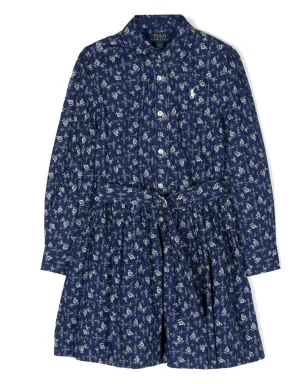 POLO RALPH LAUREN KIDS 花柄プリント シャツドレス - サムネイル1