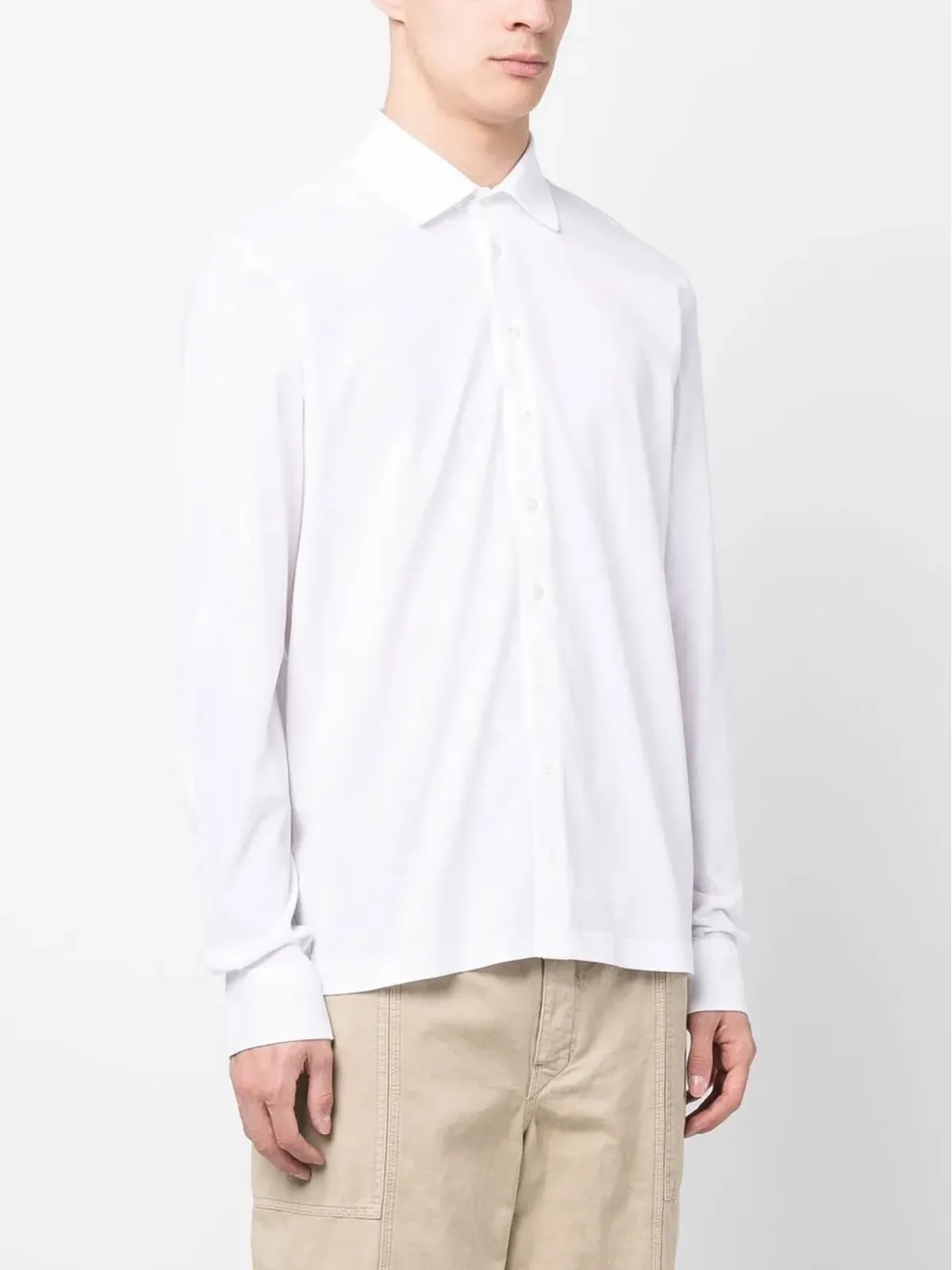 Herno スプレッドカラーコットンシャツ - ホワイト - 画像3