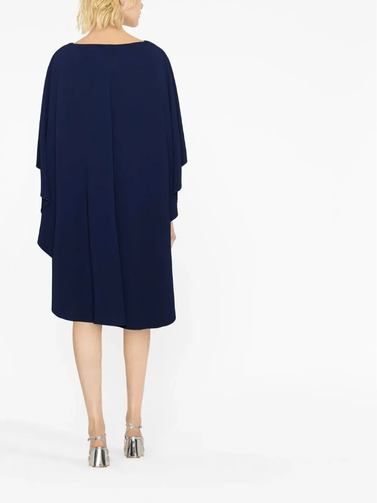 Alberta Ferretti レイヤードケープドレス - ブルー - 画像3