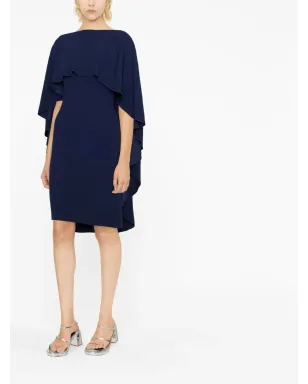 Alberta Ferretti レイヤードケープドレス - ブルー - サムネイル4
