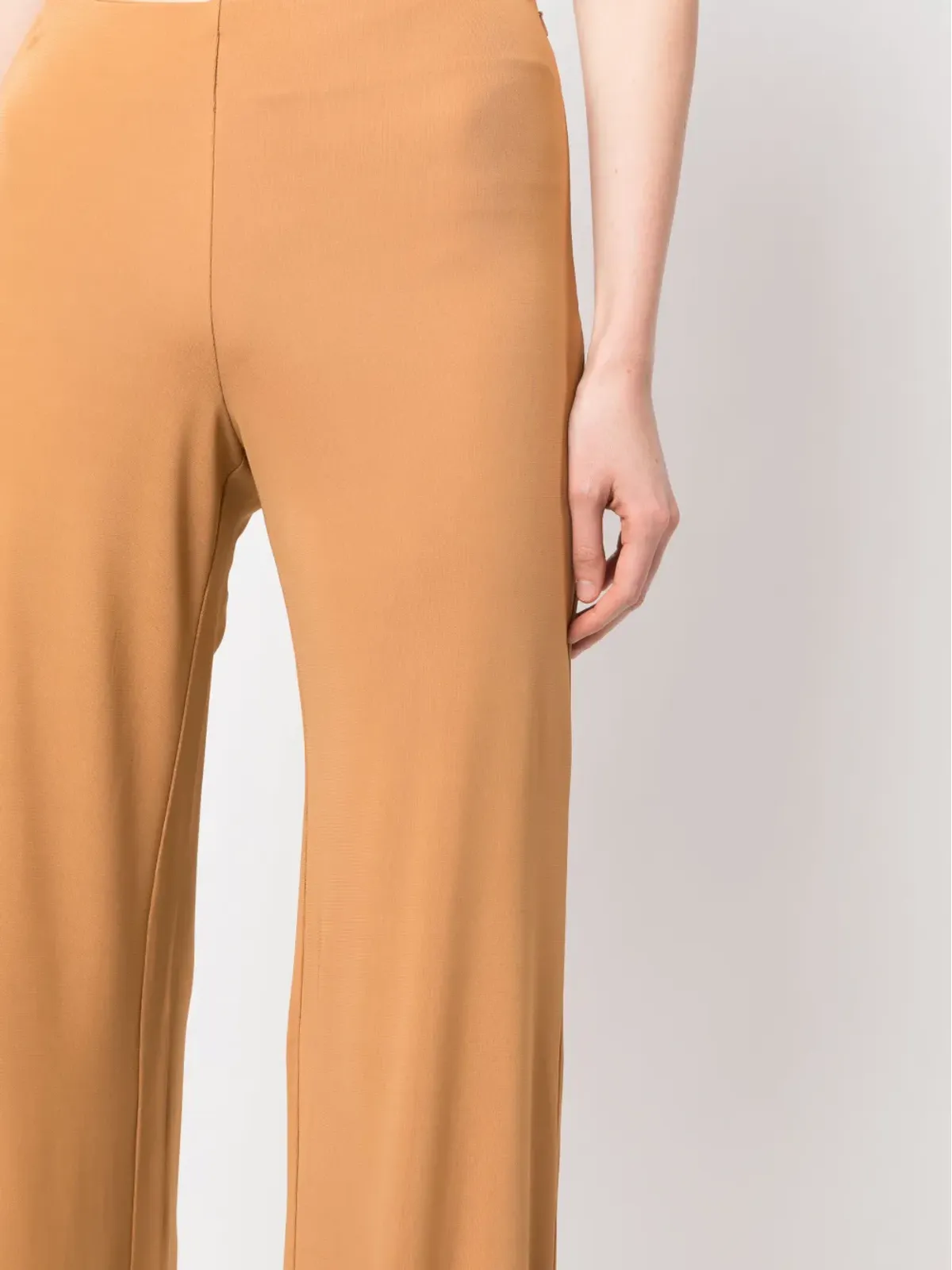 Alberta Ferretti ハイウエストフレアパンツ ブラウン - 画像5